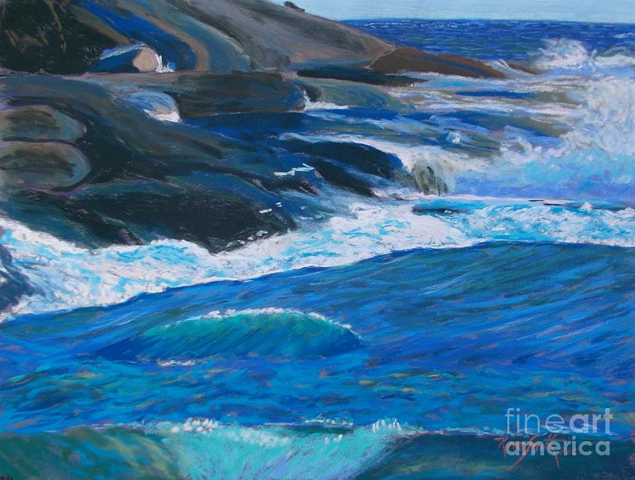 Peggys Cove Rocks  Pastel by Rae  Smith PAC