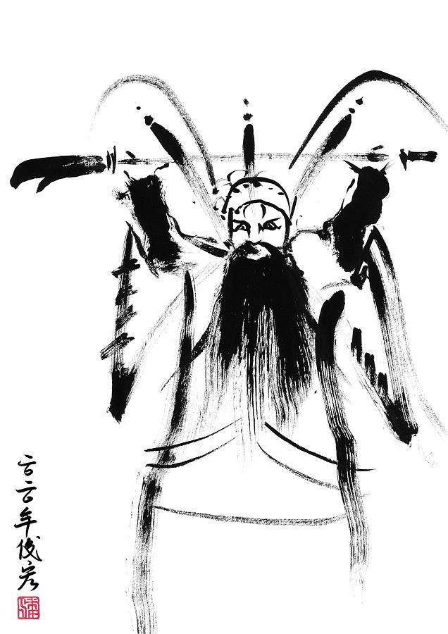 Peking Opera dancer actor-6- Arttopan Zen Freehand Chinese painting-Buddhist mood Painting by Artto Pan