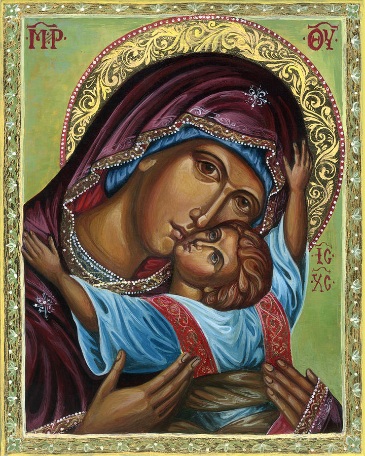 Pelagonitissa. The Virgin with the Playing Child. An Orthodox icon ...