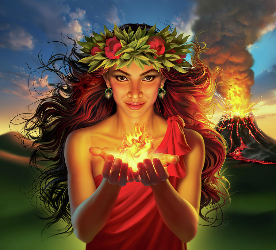 Pele Digital Art - Pele Goddess of Volcanoes and Fire by Mark Fredrickson