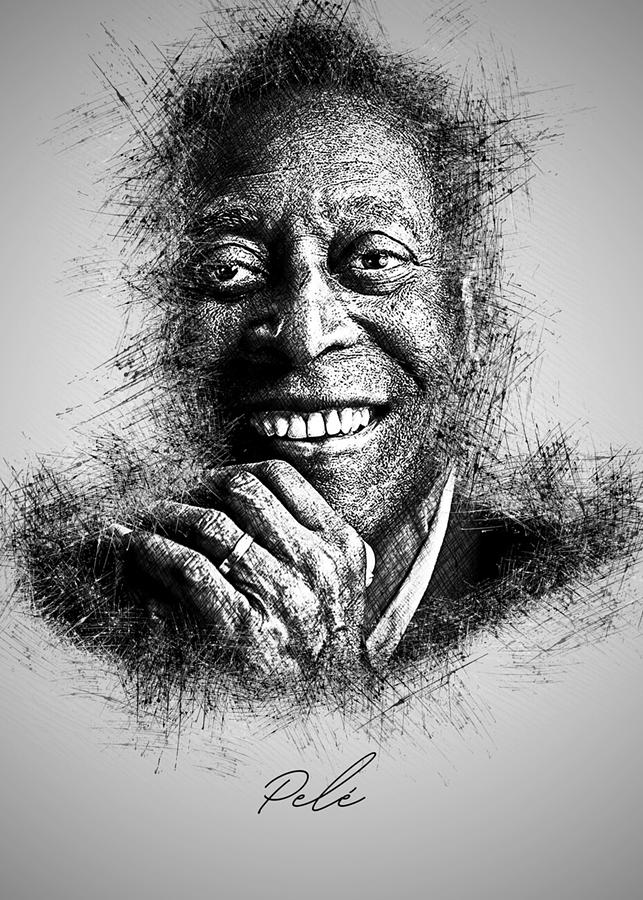 Pele Sketch Art Digital Art by Henry Reeves - Fine Art America