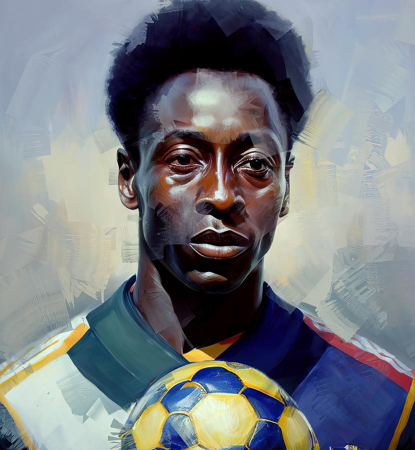 Pele tribute portrait Digital Art by Yury Malkov - Fine Art America