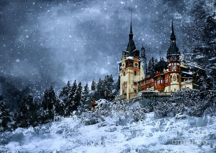 Castle Digital Art -  Peles Castle by Andrzej Szczerski
