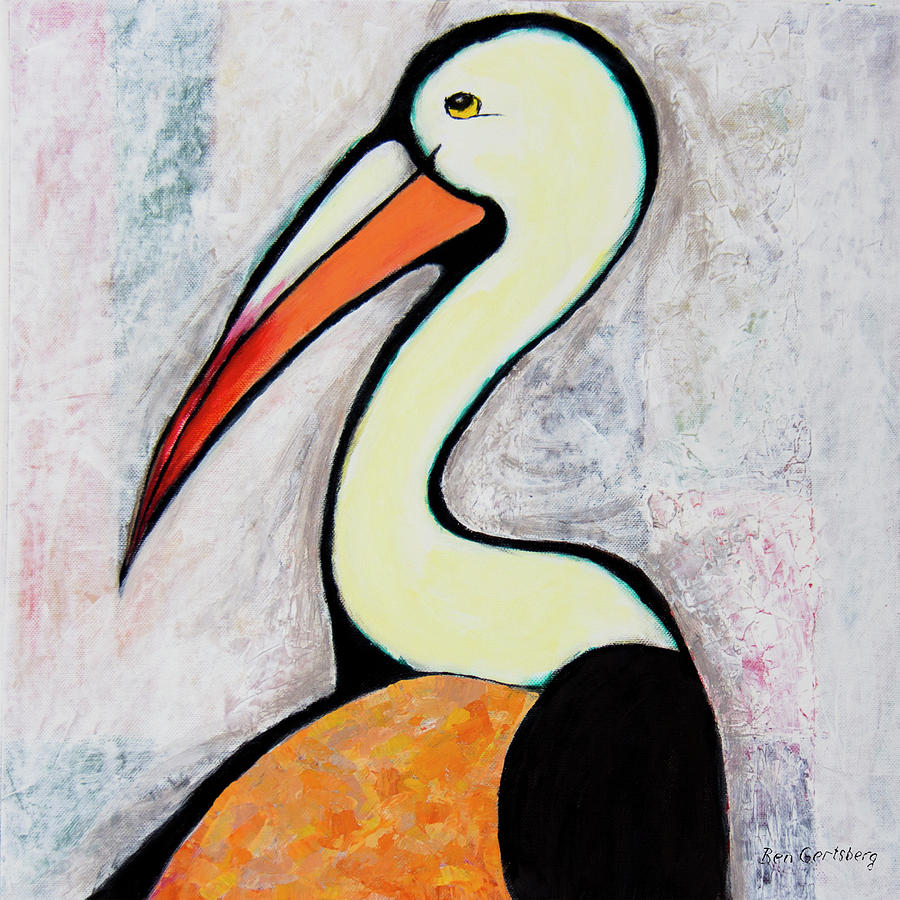 Pelican Portrait 5 Painting by Ben and Raisa Gertsberg