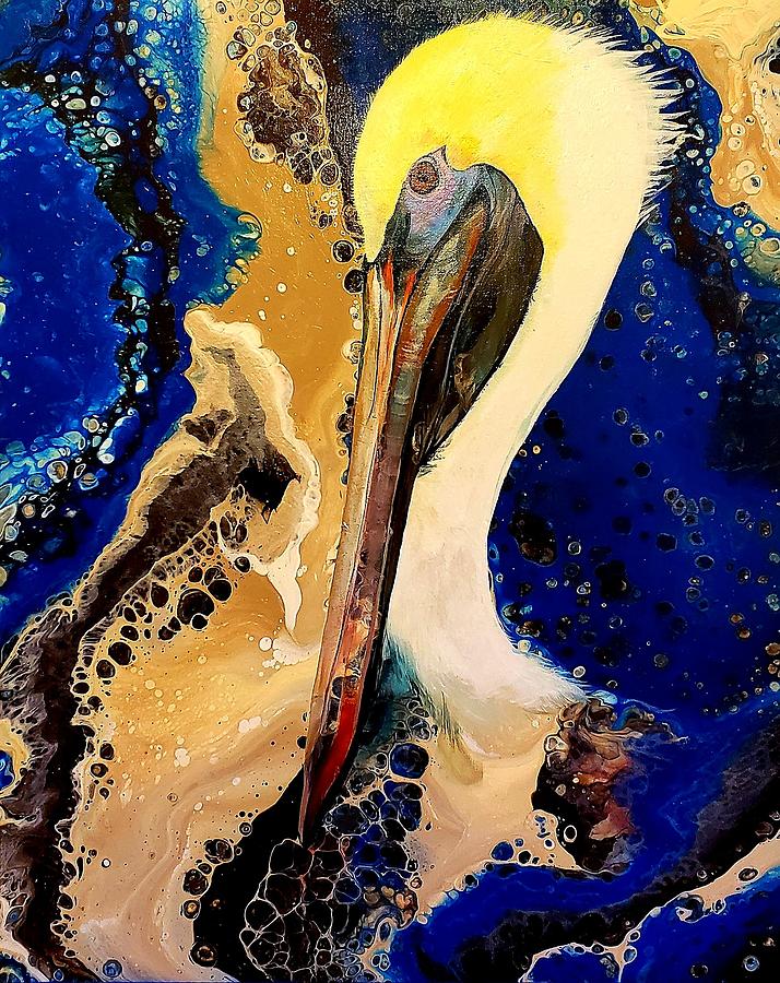 Pelican Crown Painting by John Duplantis