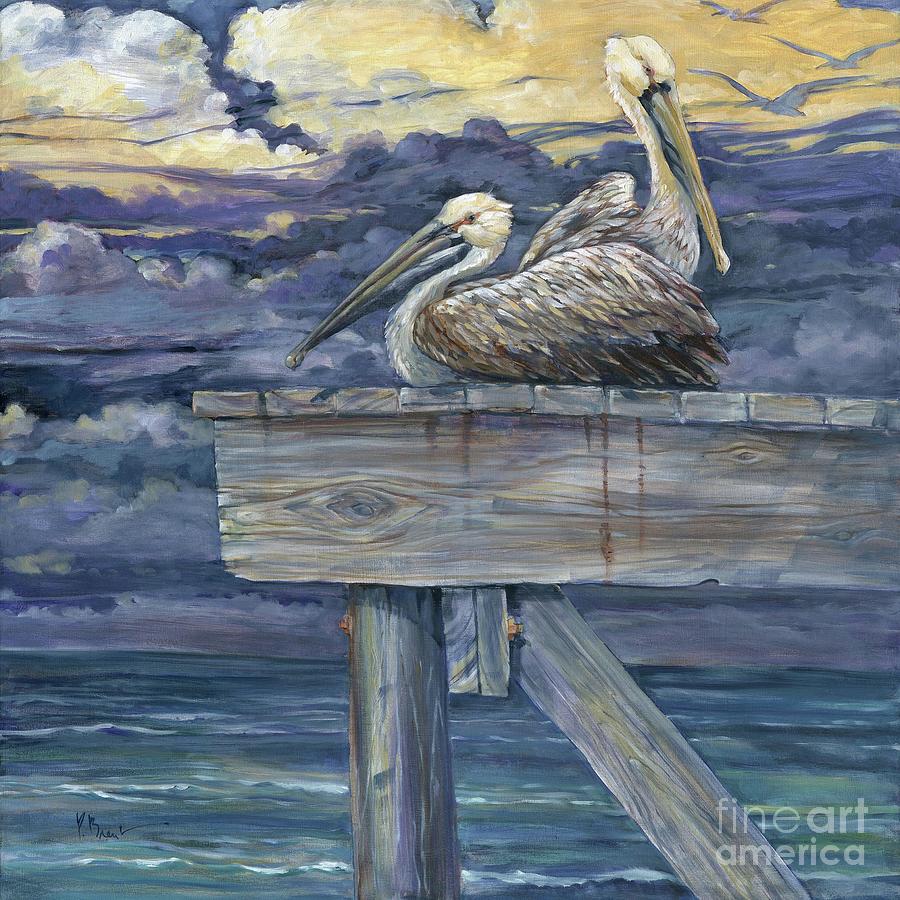 Pelican Painting - Pelican Dock by Paul Brent