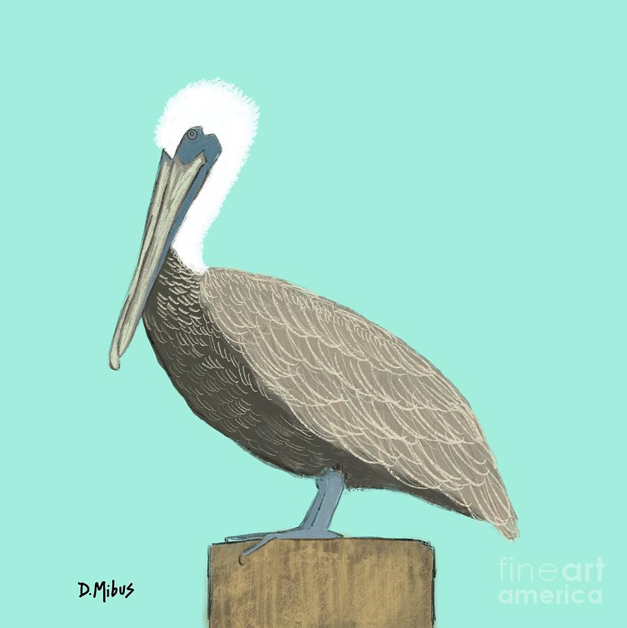 Pelican Digital Art by Donna Mibus