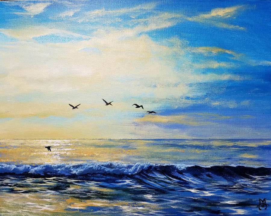 Pelican Flight Painting by Marco Aguilar - Fine Art America