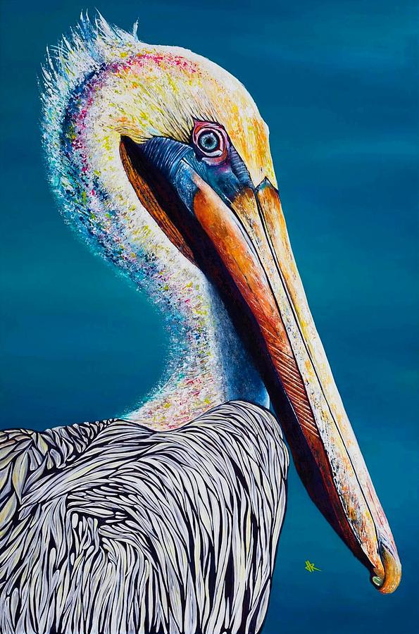 Pelican In Riviera Maya Painting By Jesse Montenegro - Fine Art America