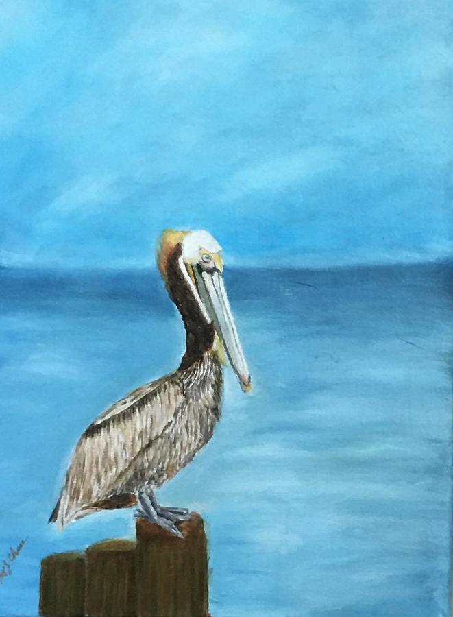 Pelican Look For Friend Painting by Nancy CHASE - Fine Art America