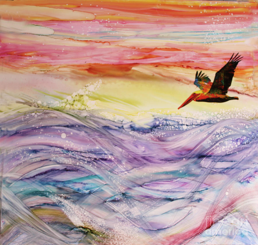Pelican Patrol Painting by Alene Sirott-Cope