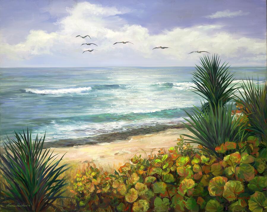 Pelican Painting - Pelican Patrol by Laurie Snow Hein