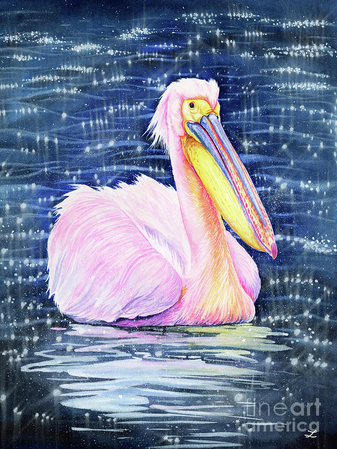 Pelican Painting by Zaira Dzhaubaeva