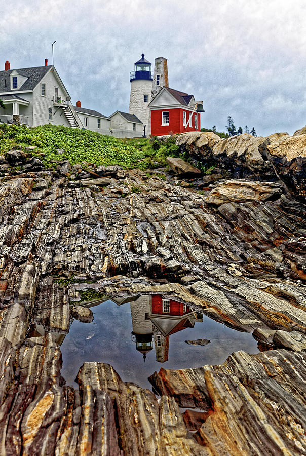 Pemaquid Lighthouse Reflection color Photograph by Doolittle Photography and Art