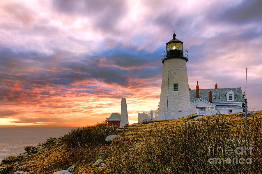 Pemaquid Point Lighthouse at Dusk  Photograph by Olivier Le Queinec
