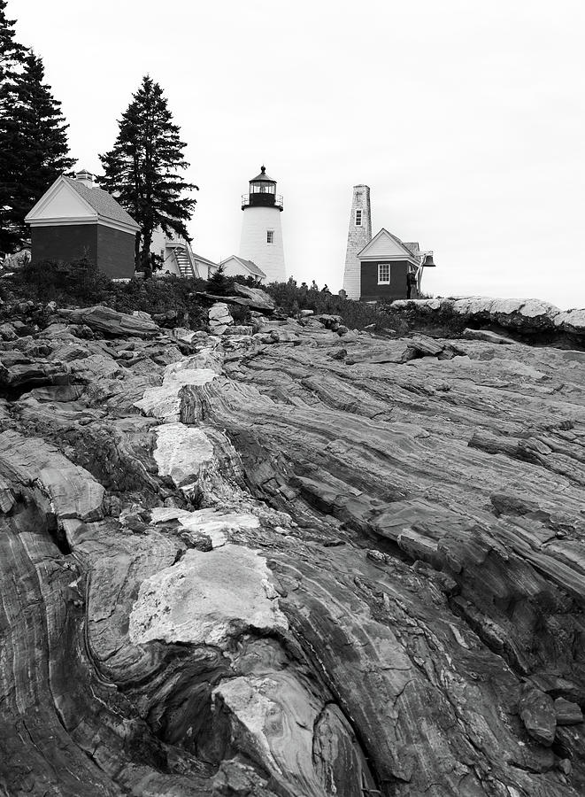 Pemaquid Point Lighthouse Black And White Photograph by Dan Sproul