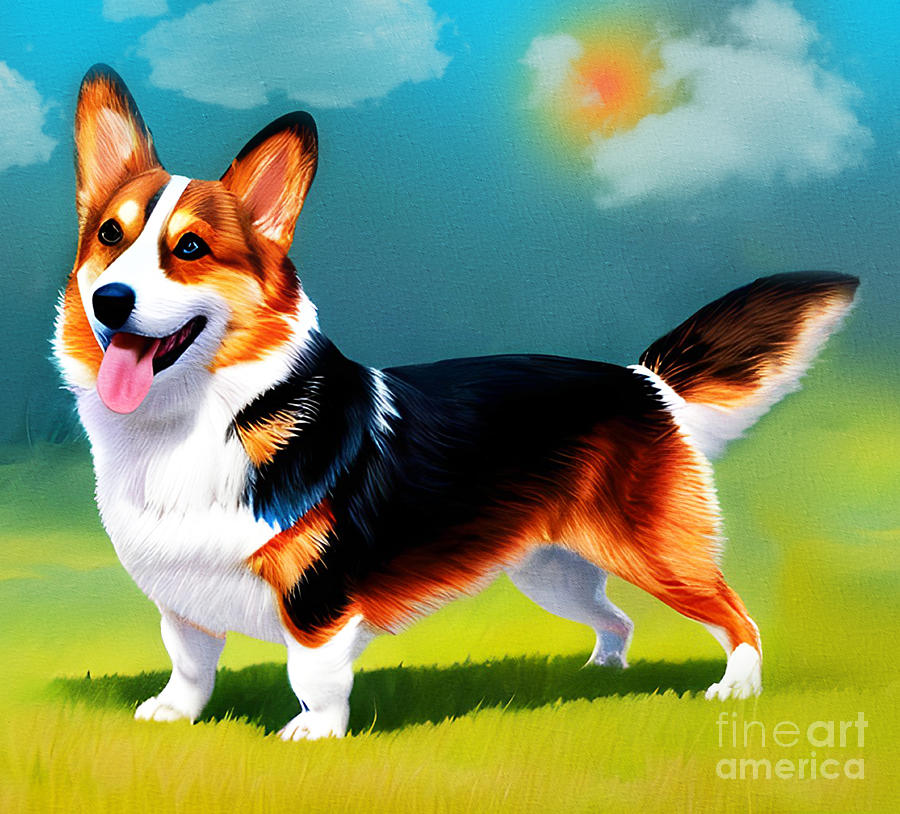 Pembroke Welsh Corgi Digital Art by Mark Ashkenazi - Fine Art America