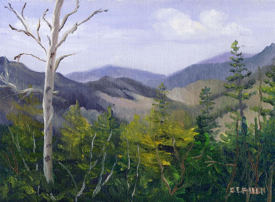 Pemigewasset Overlook Early Spring Painting by Sharon E Allen