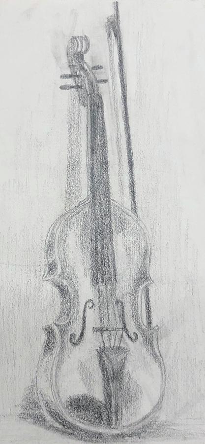 Pencil drawing of The Viola Played by Artist Painting by M C Abushar