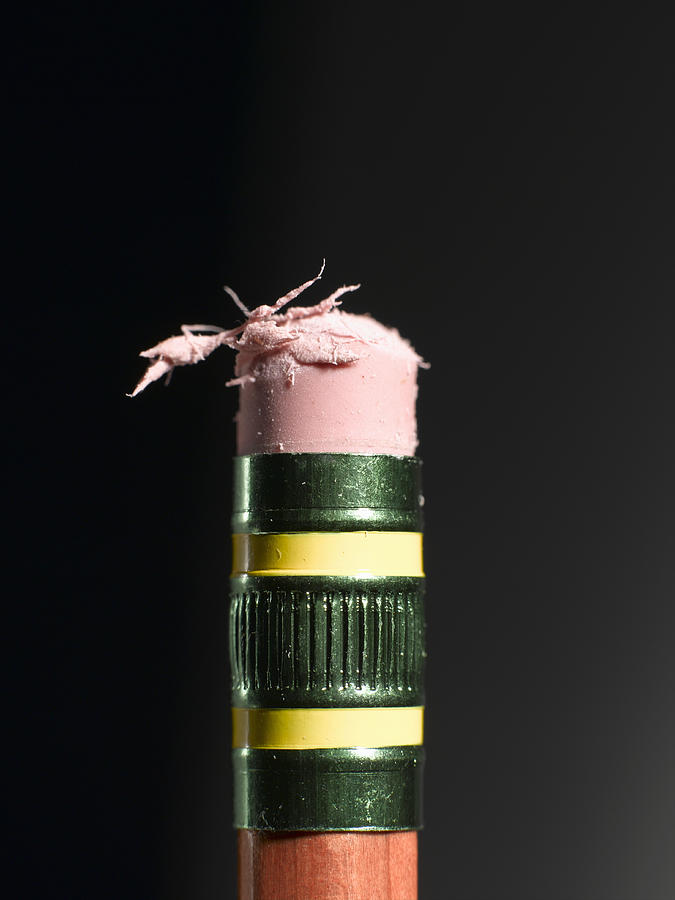 Pencil eraser, close-up Photograph by Ryan McVay