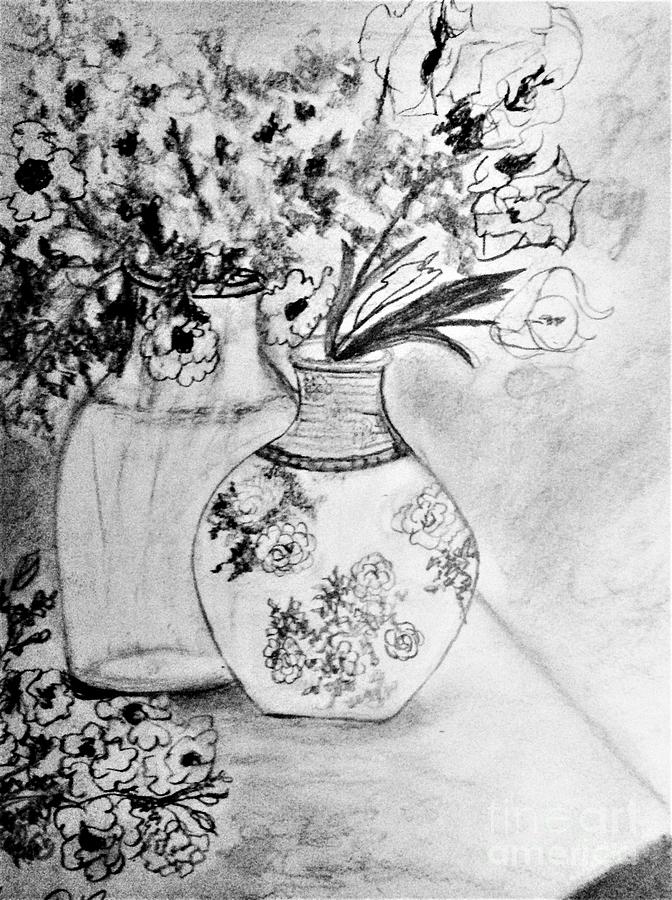 Beautiful Pencil Sketch Of Flowers - Desi Painters