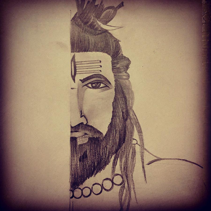 Lord Shiva, pencil sketch Drawing by Bhagyashree Sagar | Saatchi Art