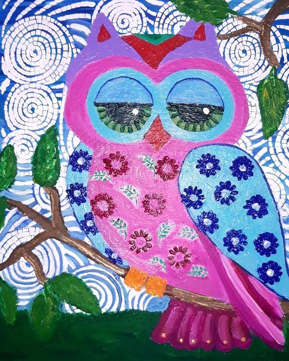 Penelope the Owl Painting by Kristi Argyle