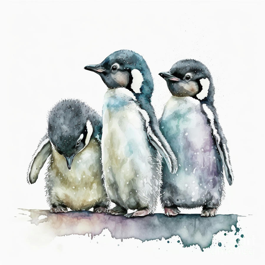 Penguin Chick Trio Digital Art by Laura's Creations - Fine Art America