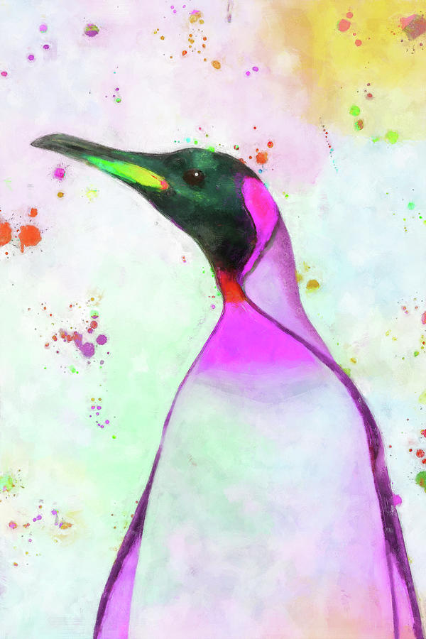 Penguin Color Splash Painting by Dan Sproul