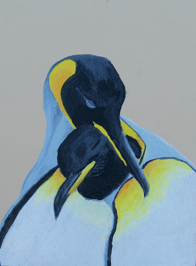 Animal Pastel - Penguin Cuddles by Laura Shearer