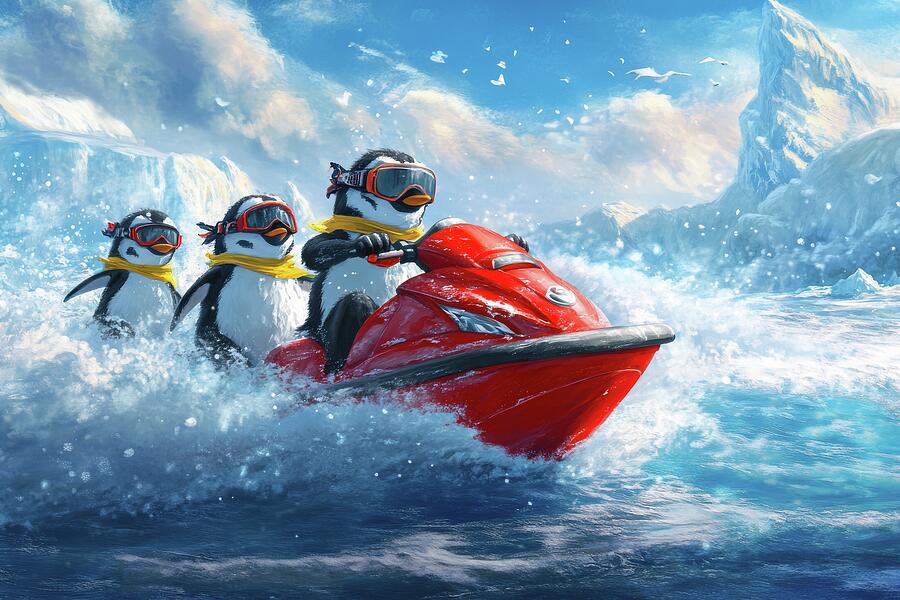 Penguin Jet Squad - Arctic Joyride Digital Art by Matthias Hauser Penguin Jet Squad - Arctic Joyride Digital Art by Matthias Hauser