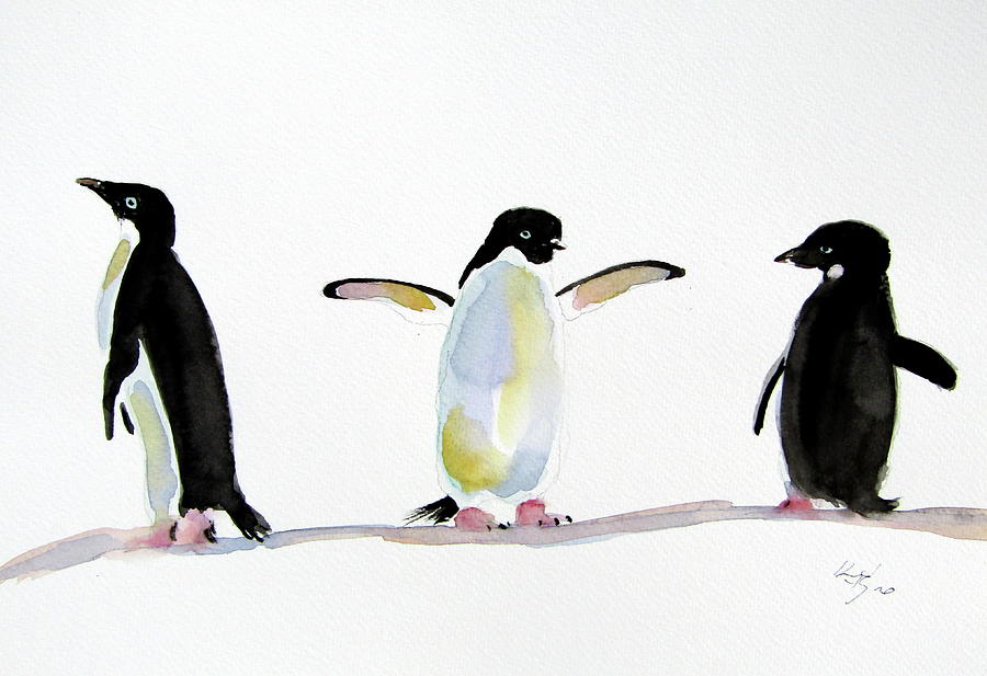 Penguin Painting by Kovacs Anna Brigitta