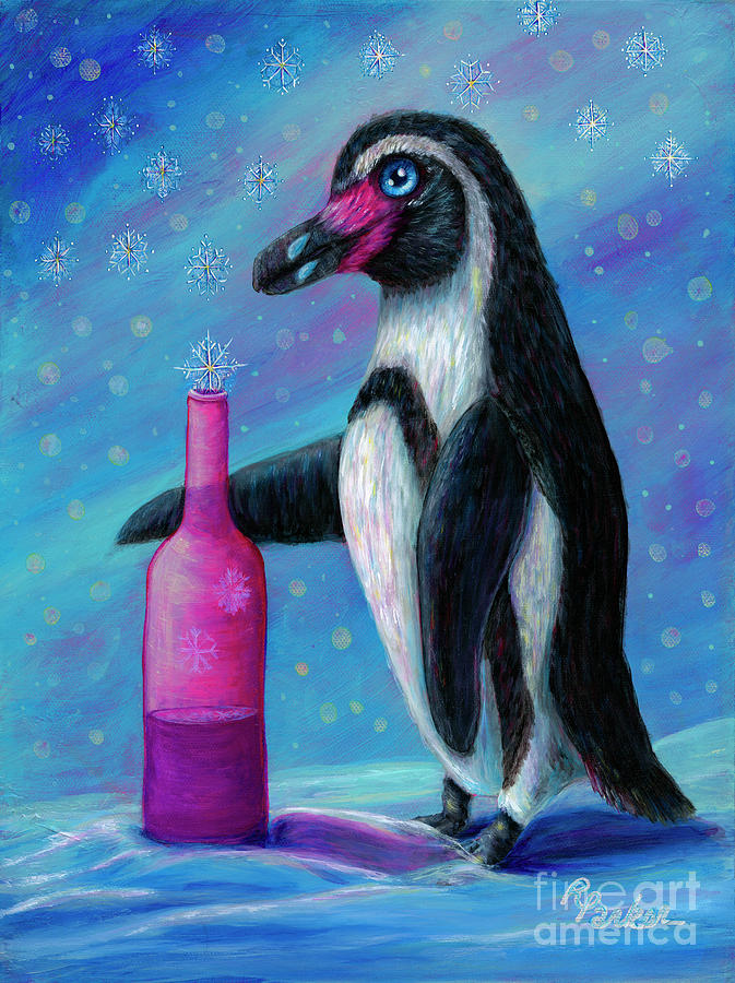 Penguin Pure Water Painting by Rebecca Parker