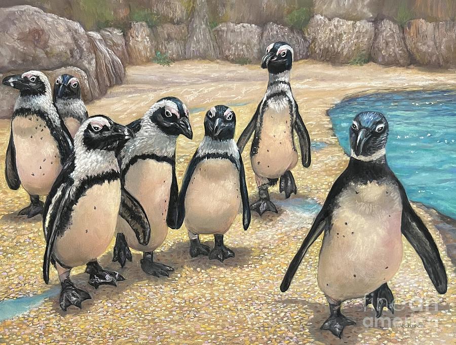 Penguin Waddle Pastel by Wendy Koehrsen