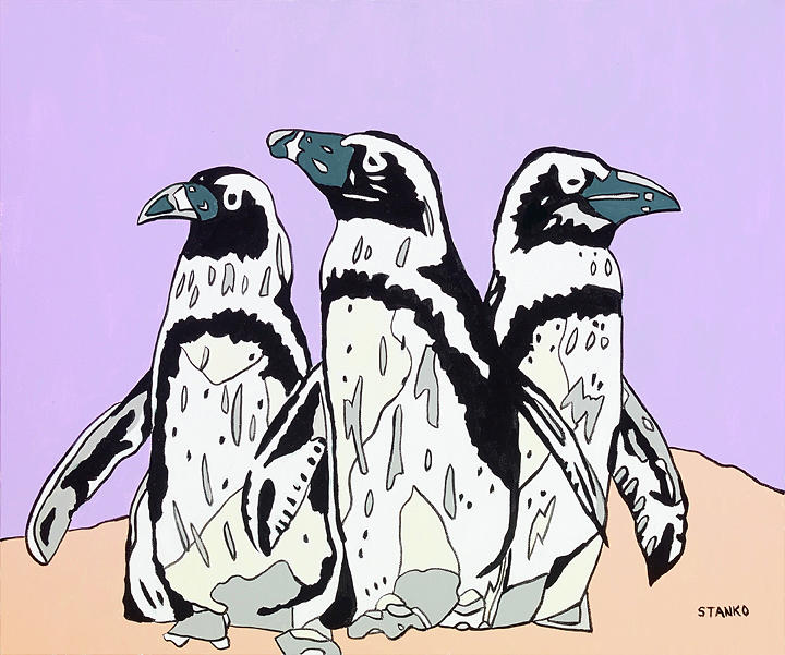Penguins  Painting by Mike Stanko