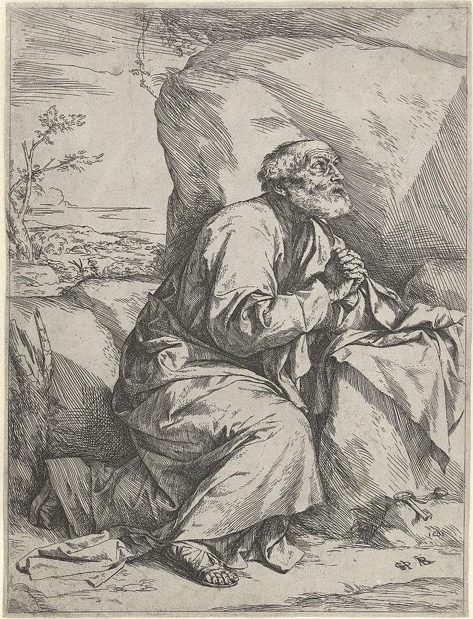 Penitent Peter  Jusepe de Ribera  Painting by MotionAge Designs