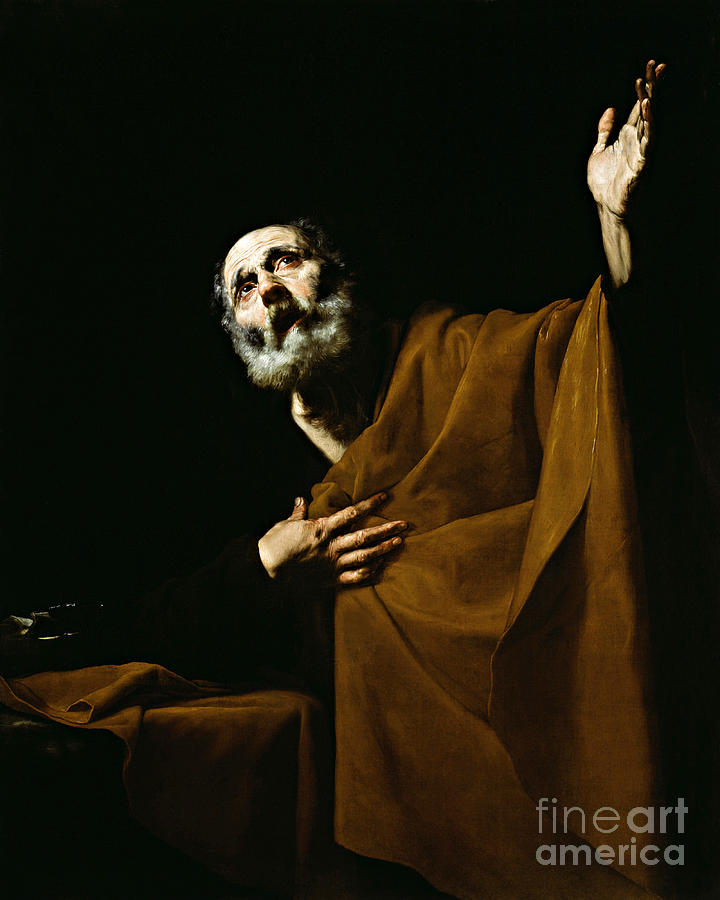 Penitent St. Peter - CZPPR Painting by Jusepe de Ribera