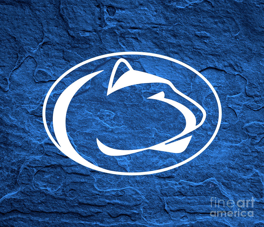 Penn State Nittany Lion Blue Rock Texture Digital Art by Lone Palm ...