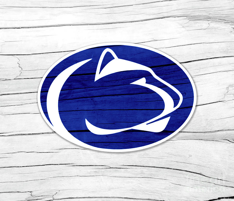 Penn State Nittany Lion Weathered White Out Digital Art by Lone Palm ...