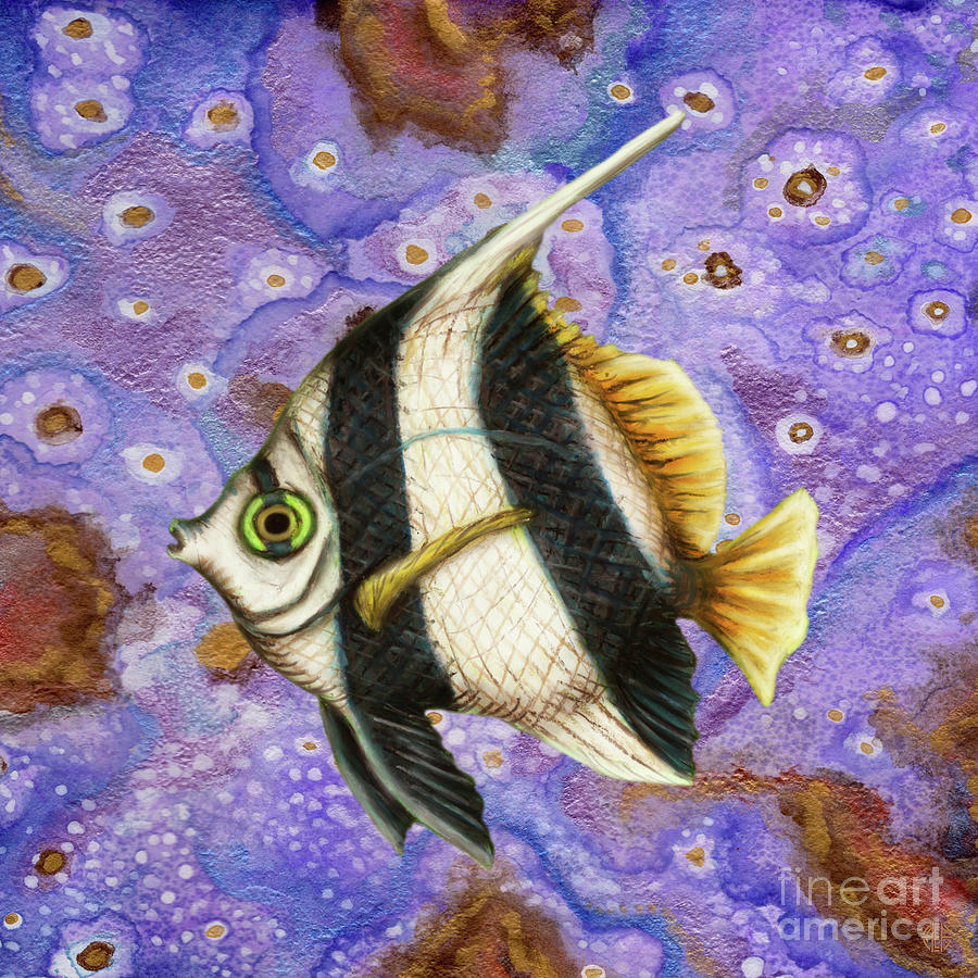Pennant Coralfish Abstract Painting by Amy E Fraser