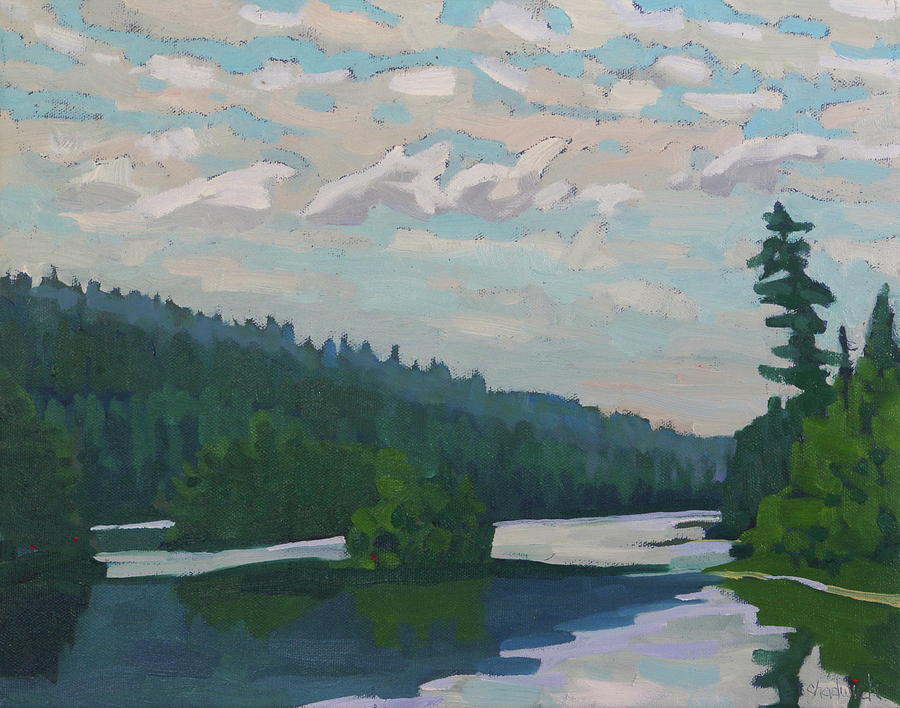 Pennisseault Lake Morning Painting by Phil Chadwick