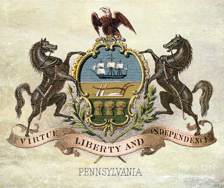 Pennsylvania Coat of Arms 1876 Photograph by Jon Neidert