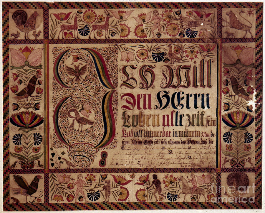Pennsylvania Dutch Fraktur Photograph by Granger - Fine Art America