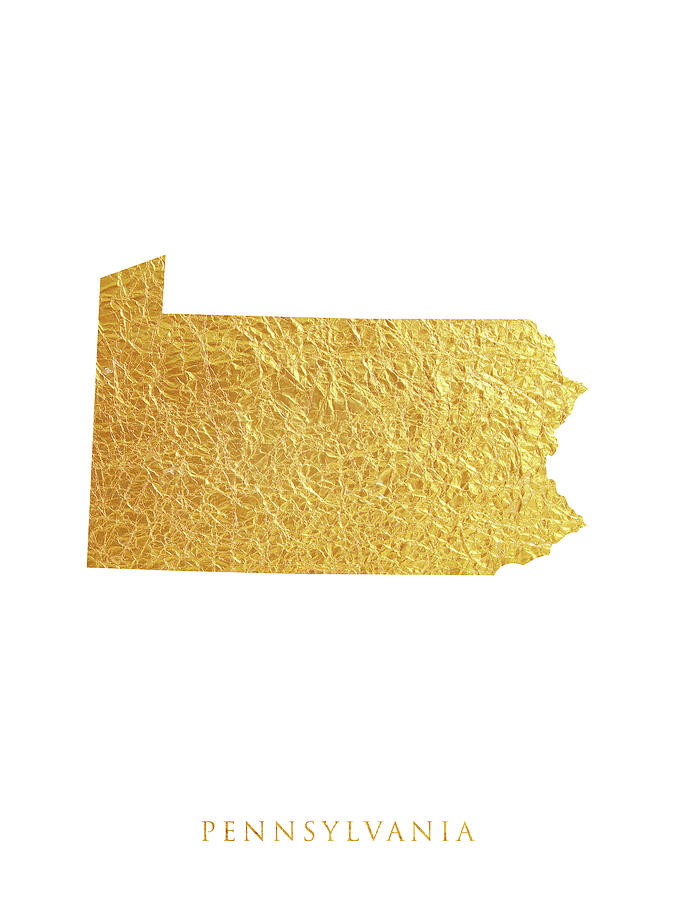 Pennsylvania Gold Map #78 Digital Art by Michael Tompsett