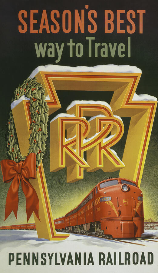 Pennsylvania Railroad Holiday Vintage Travel Poster Painting by Vintage Travel Poster Pennsylvania Railroad Holiday Vintage Travel Poster Painting by Vintage Travel Poster