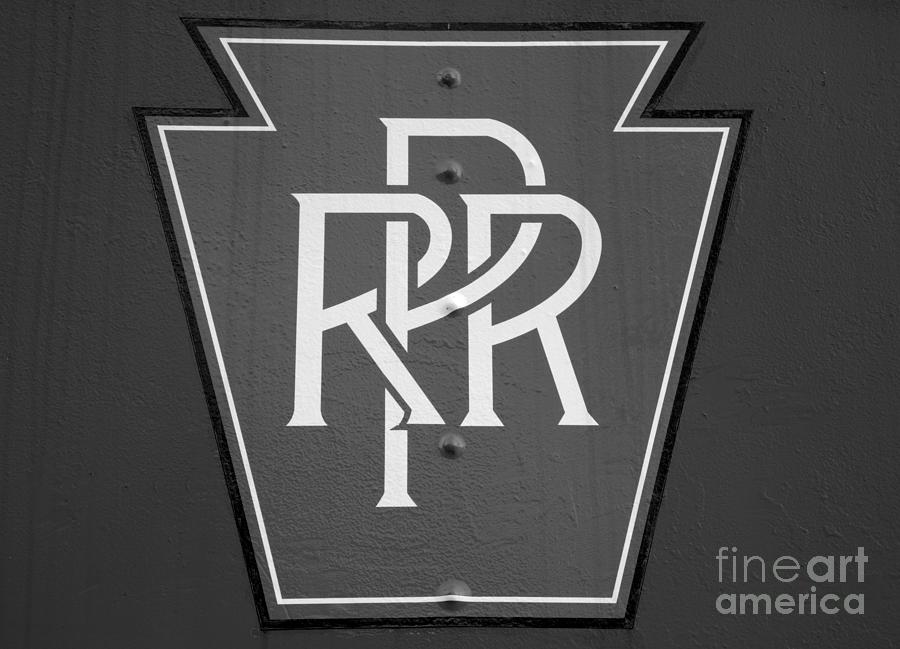 Pennsylvania Railroad Logo Black And White Photograph by Adam Jewell