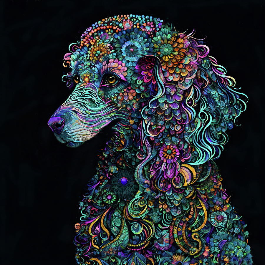 Penny the Pretty Poodle Digital Art by Peggy Collins