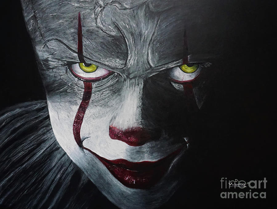 It Movie Drawing - Pennywise by Daniel Valentine