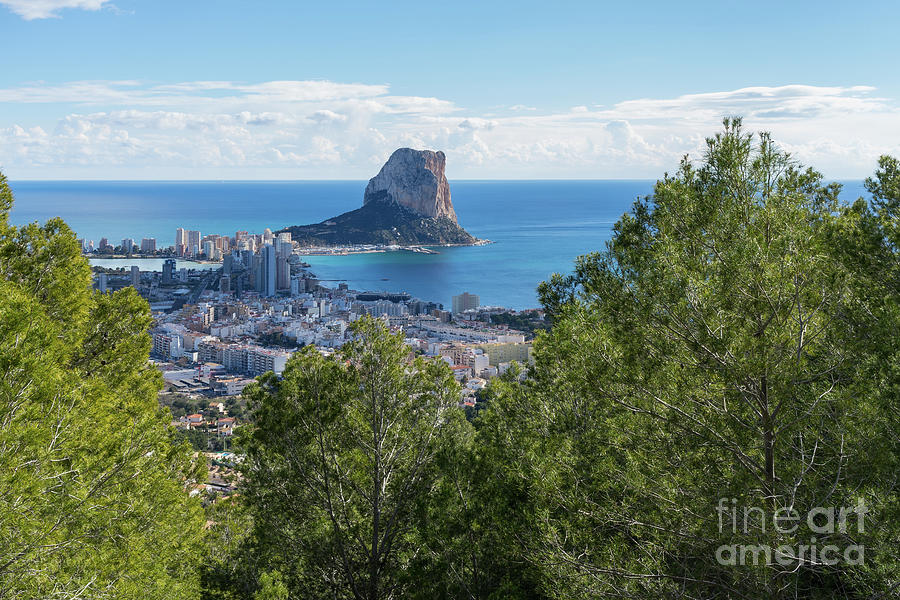 Penon De Ifach And Pine Trees In Calpe Photograph