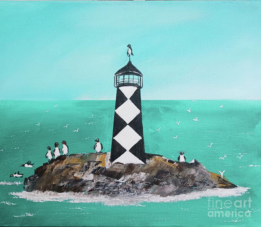 Penquin Island Painting # 384 Painting by Donald Northup Penquin Island Painting # 384 Painting by Donald Northup